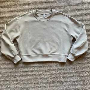 Lululemon Softstreme Perfectly Oversized Cropped Crew Bone Size 2